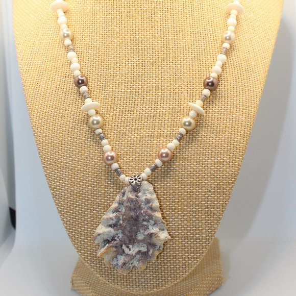 Shell and Bone Handmade Necklace - Picture 1 of 5